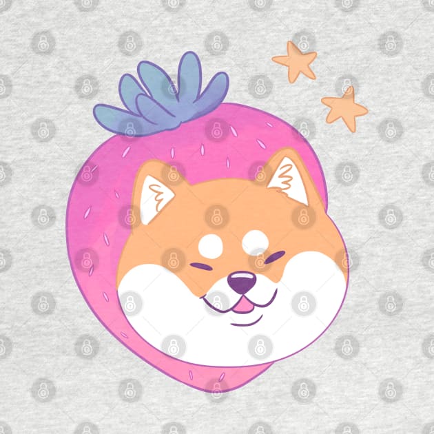 Shiba inu dog strawberry by YaraGold